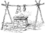 A primitive stove