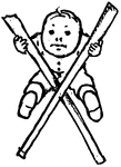 The letter X, with a baby.