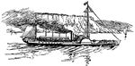 Fulton's steamboat, the <em>Clermont.</em>