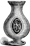 A receptacle for the chrism, or holy oil, used in the services or the Roman Catholic and Eastern Churches.