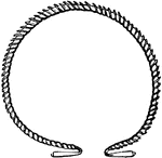"Toques or torquis, an ornament of gold, twisted spirally and bent into a circular form, which was worn round the neck by men of distinction among the Persians, the Gauls, and other Asiatic and northern nations. It was by taking a collar from a Gallic warrior that T. Manlius obtained the cognomen of Torquatus. Torques, whether in the form of collars or bracelets, no doubt formed a considerable part of te wealth of those who wore them. Hence they were an important portion of the spoil, when any Celtic or Oriental army was conquered, and they were among the rewards of valour bestowed after an engagement upon those who had most distinguished themselves." &mdash Smith; 1873