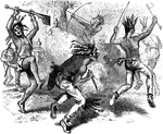 Native Americans performing the War Dance.