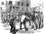 Sixth Massachusetts Regiment attacked by a mob.