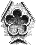 An ornament in the Pointed sytle of architecture, consisting of five cuspidated divisions.
