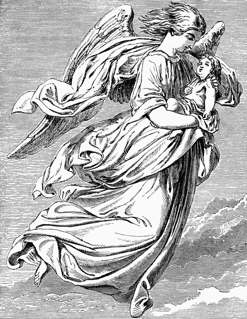 flying angel drawing