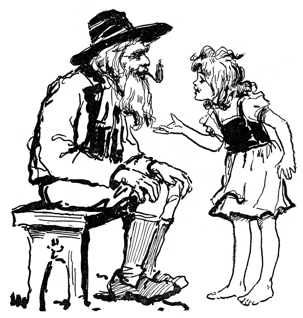 Old Man And Girl Clipart Etc