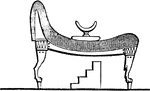 "The Egyptian couches were executed in great taste. They were of wood, with one end raised, and receding in a graceful curve; the feet, like those of many of the chairs were fashioned to resemble those of animals." — Goodrich, 1844