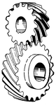 Spiral gear and pinion. Ratio 6.1 to 1.