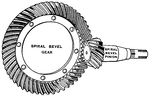 Spiral bevel gear and pinion. Ratio 3 8/15 to 1.