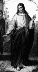 Christ stands and delivers a sermon. Detail from a larger engraving.