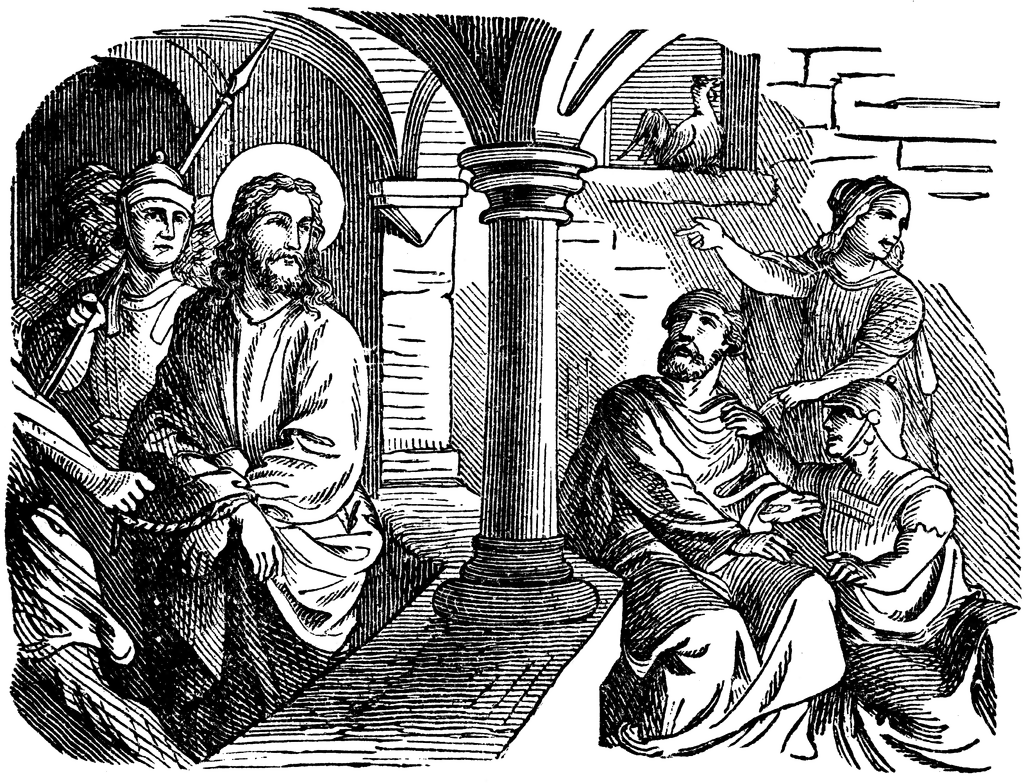 The Denial of Peter - Jesus Looks at Peter in the Courtyard | ClipArt ETC
