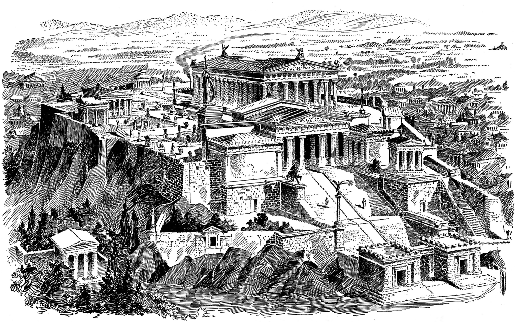 Acropolis of athens sketch Stock Photos and Images | agefotostock