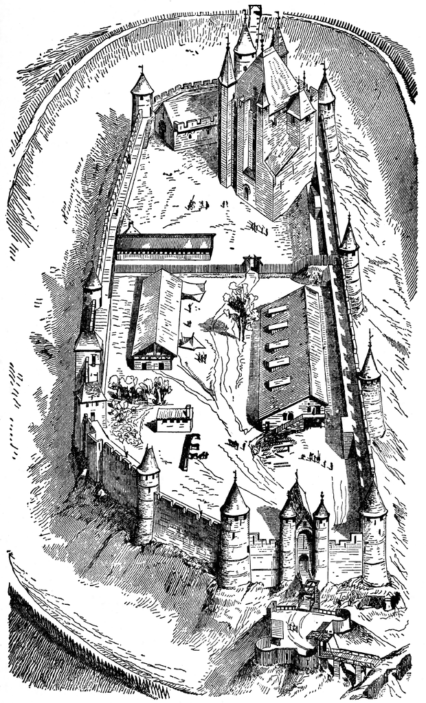 medieval castles in europe drawings