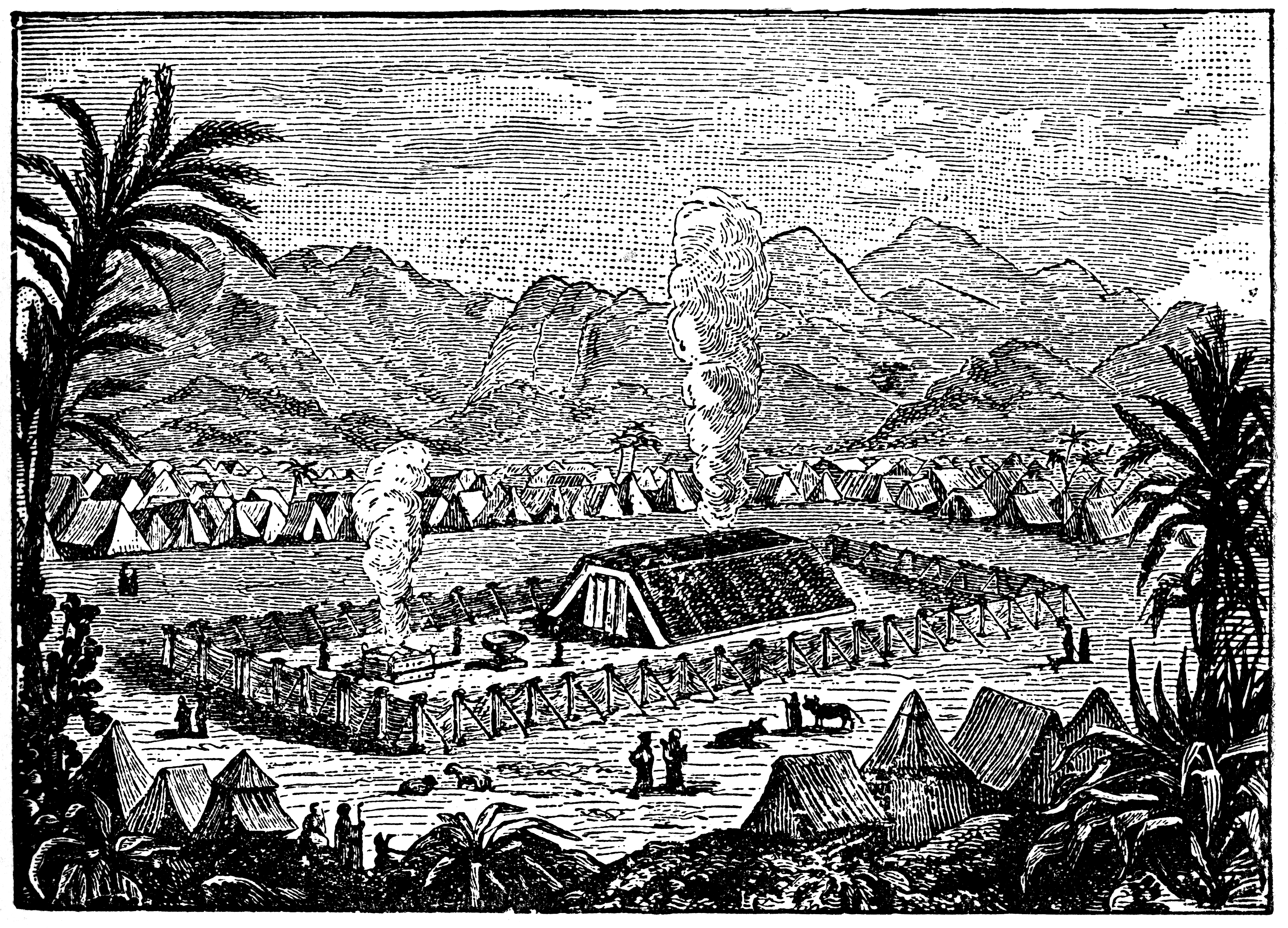 The Tabernacle Aerial View With The Israelite Camp In