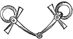 The iron mouthpiece of a bridle, to which the reins are fastened.