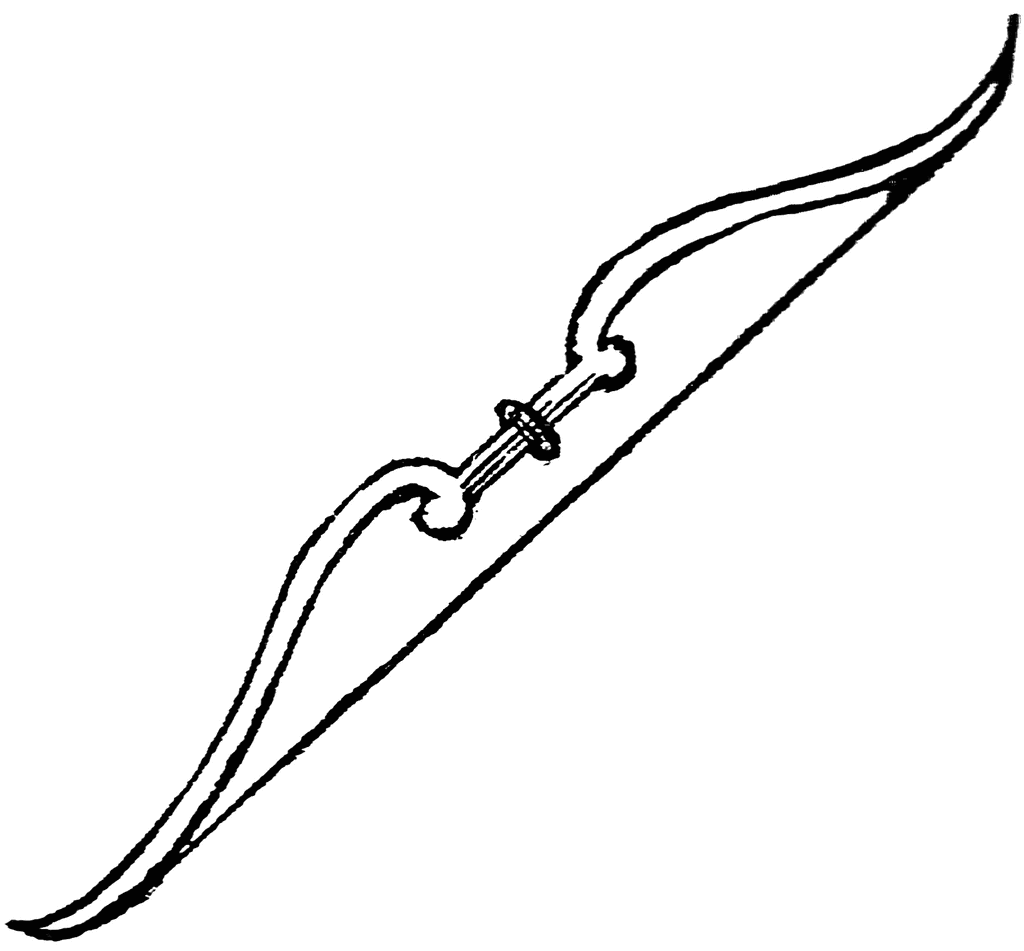 bow arrow clipart black and white