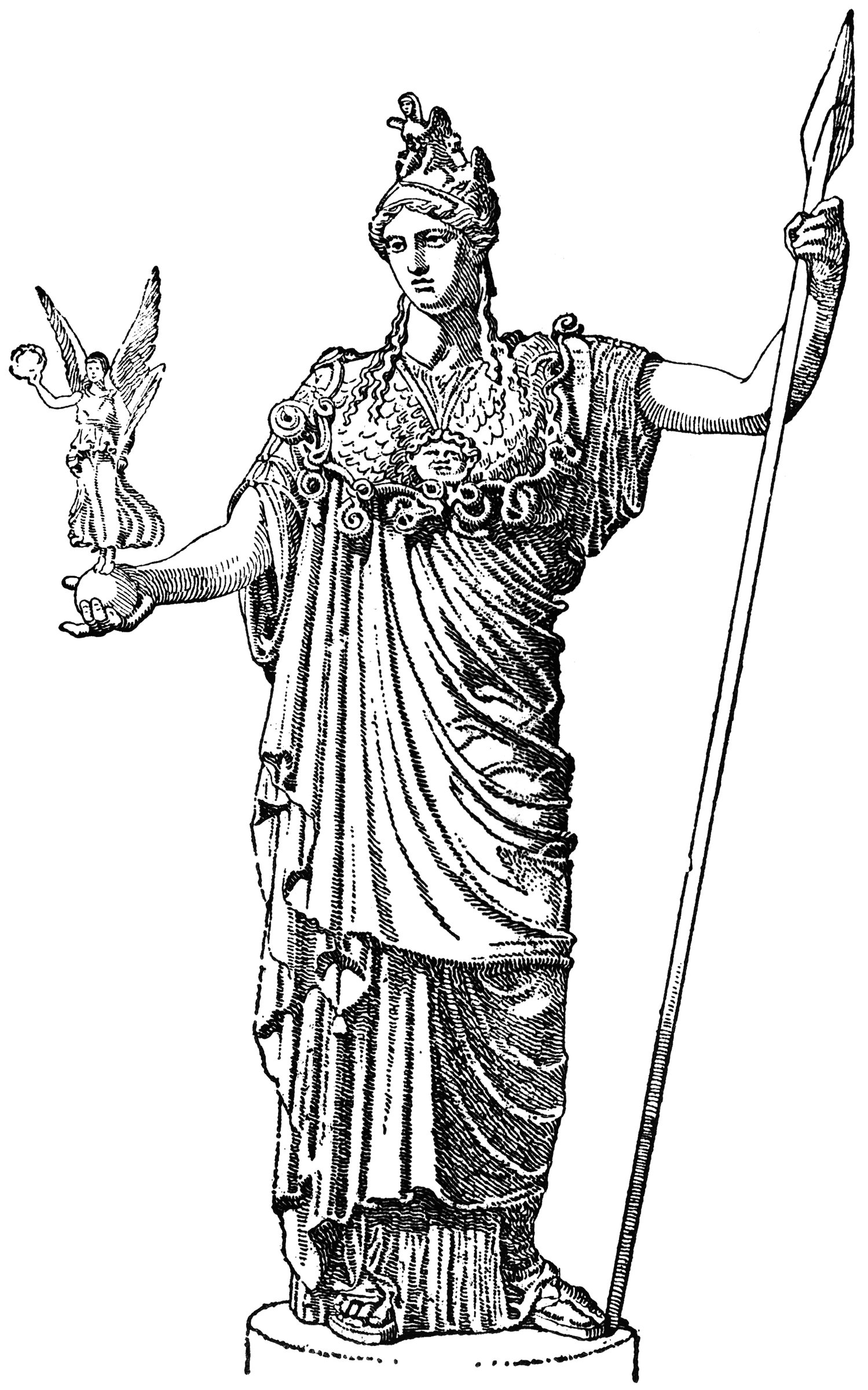 Афина Паллада богиня древней Греции статуя