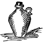 A vessel, with a swelling belly and narrow mouth; a large earthen or stone bottle.