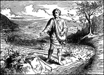 "And he spake to them many things in parables, saying, Behold, the sower went forth to sow; and as he sowed, some seeds fell by the way side, and the birds came and devoured them:" Matthew 13:3-4 ASV
<p>Illustration of a man sowing seed. He tosses the seed onto rocks. The plowed fields stretch out behind him. A bag of seed is sitting in the field. Birds are eating the seed that fell on the road. More birds approach in the background The man is wearing a short tunic and he is wearing a bag over his shoulder and across his body.