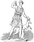 Drawing of the Diana of Versailles, a 2nd-century Roman version in the Greek tradition of iconography. In Roman mythology, Diana ([djana]) was the goddess of the hunt, the moon and childbirth, being associated with wild animals and woodland, and having the power to talk to and control animals.
