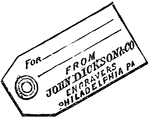 A direction card, or label.