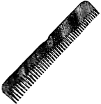 An instrument with teeth, for separating, cleansing, and adjusting hair, wool, etc.