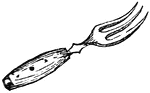 An instrument with two or more prongs or tines.