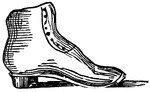 A covering for the foot, usually of leather.