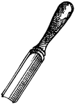 A chisel with a semi-cylindrical blade.