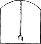 A sharp-pointed instrument with barbs, used for stabbing fish, for fishing.