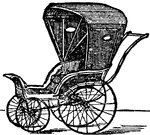 A vehicle especially for pleasure or for passengers. Here, a baby carriage.