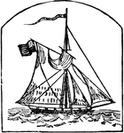 A vessel rigged nearly like a sloop, with one mast and a straight running bowspirit, which may be run in upon deck.