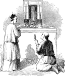 "Worshipping the Ancestral Tablet." &mdash; Quackenbos, 1882