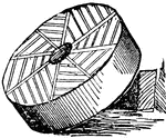 A stone used for grinding grain.