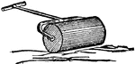 A cylinder of wood, stone, metal, etc., used in husbandry and the arts.