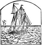 A small sharp-built vessel, usually having two masts, with fore-and-aft sails.