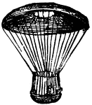 A contrivance somewhat in the form of an umbrella, by means of which anything may be sent down from a balloon without danger of too rapid motion.