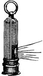 A lamp surrounded with a cylinder of wire gauze, to give light in mines, without the danger of setting fire to inflammable gases.