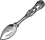 One of the larger or largest spoons used at the table.