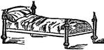 A low bed that is moved on little wheels, that it can be pushed under a higher bed.