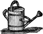 A vessel for holding or conveying water, or for sprinkling water on cloth in bleaching, or on plants.