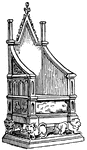 Coronation chair of England in Westminster Abbey.