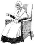 A grandmother sitting in a chair.