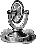 "The Savart wheel consists of a heavy metal toothed wheel that may be put in rapid revolution by pulling a cord wound upon its axis. Set such a wheel in rapid motion and hold the edge of a card against its teeth. As the speed of the wheel diminishes, the shrill tone produced by the rapid vibrations of the card correspondingly falls in pitch." &mdash; Avery, 1895