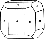 "A combination of cube and pyritohedron, in which it will be noted that the faces of the pyritohedron trunctuate unsymmetrically the edges of the cube." &mdash; Ford, 1912