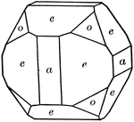 "A cube trunctuated with pyritohedron and octahedron." &mdash; Ford, 1912