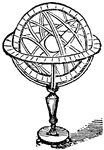 "A number of rings arranged round a centre, so as to represent a sphere; used to illustrate the relative positions of the ecliptic, equator, etc., of the celestial sphere." &mdash; Williams, 1889