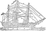 A large sailing ship.