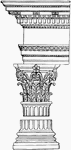 A greek pillar or corinthian design.