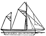 An English Ketch sailing ship.